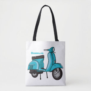 Bolsa Tote Exemplo de desenho animado de motocicleta em forma