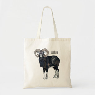 Bolsa Tote Exemplo de desenho animado de ovelhas Mouflon