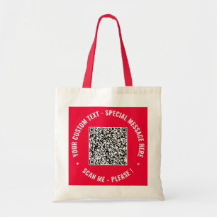 Bolsa Tote Exemplo de Sacola Tote com Código QR e Texto Perso