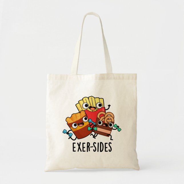 Bolsa Tote Exer-sides Piada de Exercício Engraçada  (Frente)