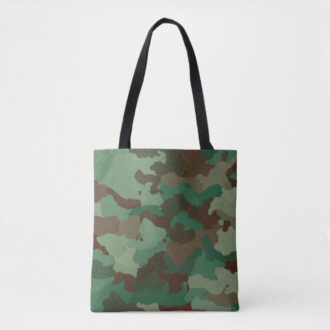 Bolsa Tote Exército de Camuflagem Verde Marrom (Frente)