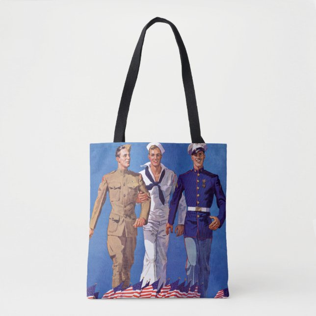Bolsa Tote Exército, marinho & fuzileiros navais (Frente)