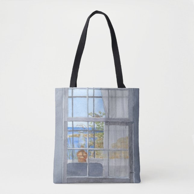 Bolsa Tote Exibição da Janela Algodão Monhegan (Frente)
