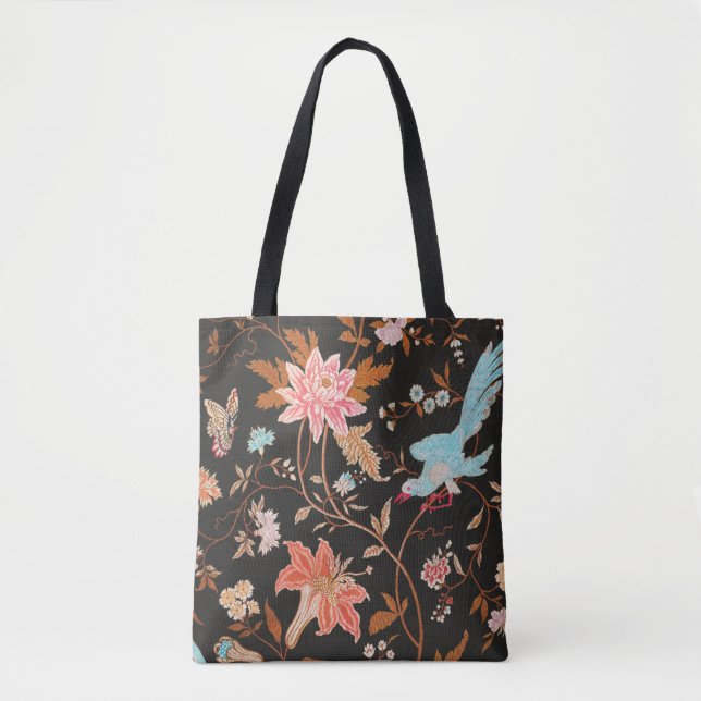 Bolsa Tote Exotic Asian Birds And Flowers (Frente)