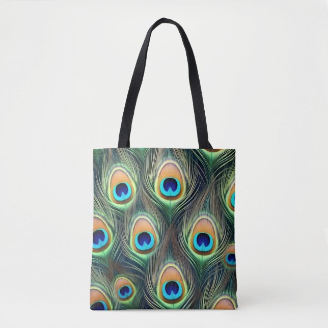 Bolsa Tote Exotic peacock pattern (Frente)