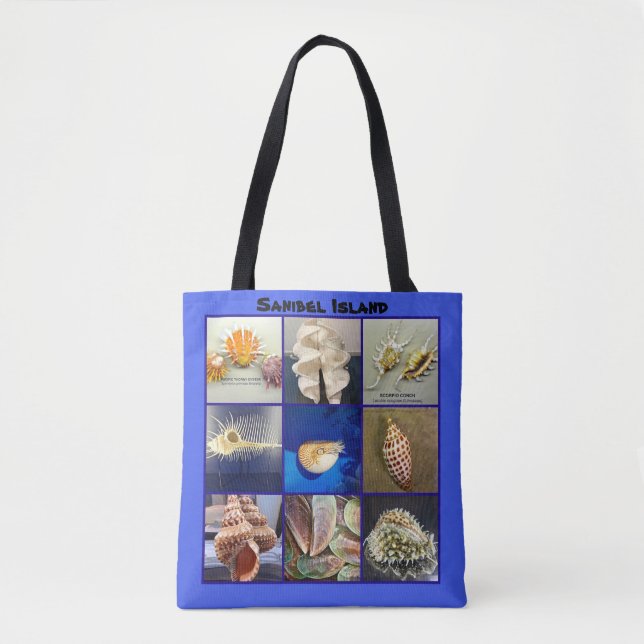 Bolsa Tote Exotic SeaShell Photoographic Ilha Sanibel da Flór (Frente)