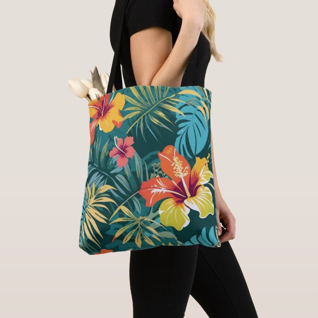 Bolsa Tote Exótico Floral Botânico Tropical (Close Up)