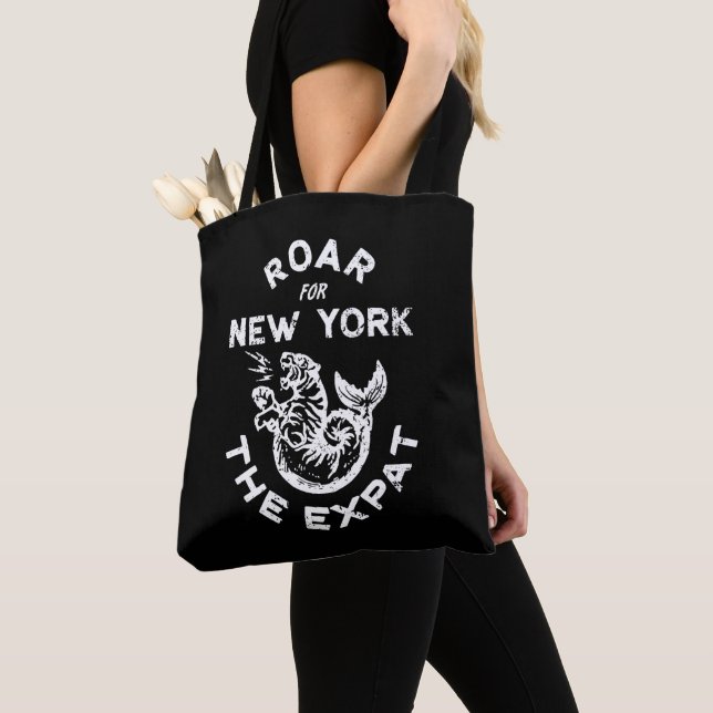 Bolsa Tote Expat Roar para Nova Iorque (Preto) (Close Up)