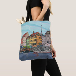 Bolsa Tote Explicação esquimática de Nyhavn Copenhagen Denmar