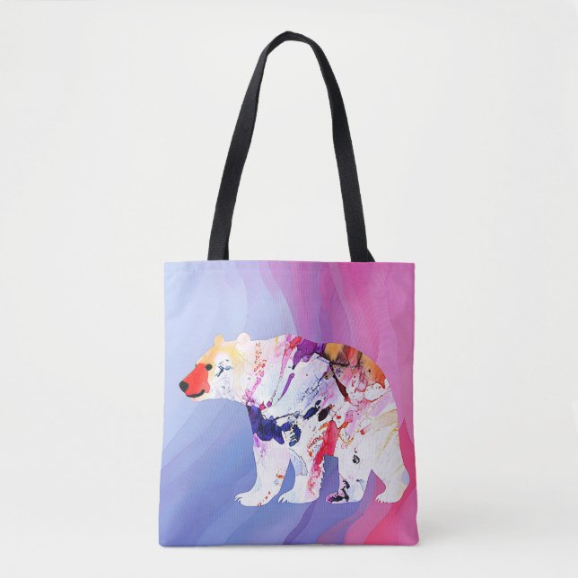 Bolsa Tote Explorador Ártico Pastel em Aquarela (Frente)