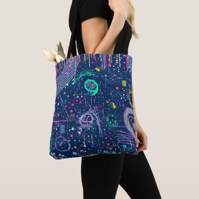 Bolsa Tote Explorador Ousado: Maximalismo Abstrato (Close Up)