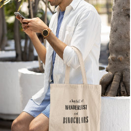 Bolsa Tote Explore com a Adventure Wanderlust e Binoculars