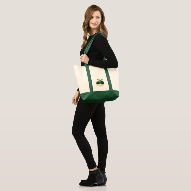 Bolsa Tote Explore mais - Retro Mountain & Forest Adventure (Frente (modelo))