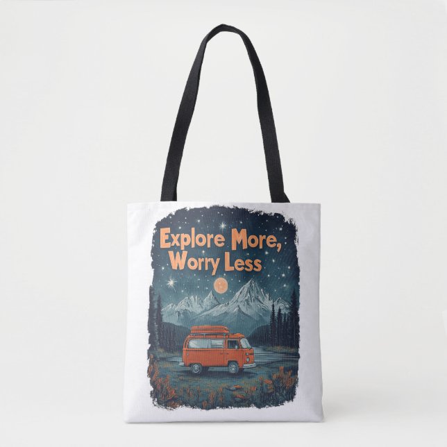 Bolsa Tote Explore mais, se preocupe menos (Frente)