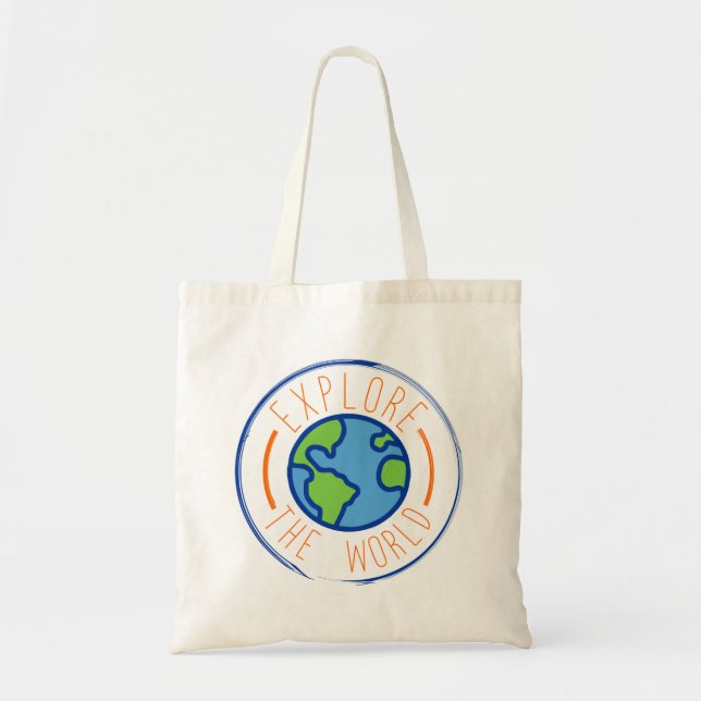 Bolsa Tote Explore the world travel sticker (Frente)