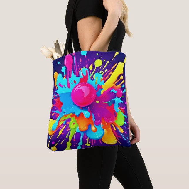 Bolsa Tote Explosão de cor vibrante: um Banquete visual (Close Up)
