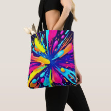 Explosão de pintura neon na Canvas escura