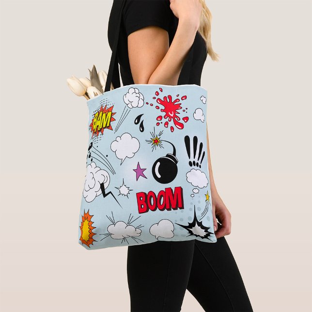 Bolsa Tote Explosão de Quadrinhos Retrô Pop Art (Criador carregado)