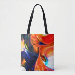 Bolsa Tote Explosão de tinta digital: Abstrato colorido