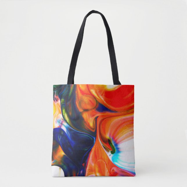 Bolsa Tote Explosão de tinta digital: Abstrato colorido (Frente)
