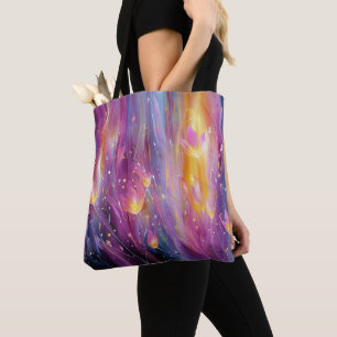 Bolsa Tote Explosão floral luminosa abstrata