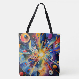 Bolsa Tote Explosão Geométrica Cósmica Abstrata