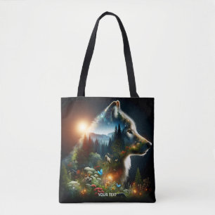Bolsa Tote Exposição Dupla do Lobo Fantasy