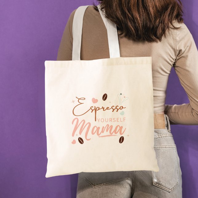 Bolsa Tote Expresse-se Mama Citação de Café (Criador carregado)