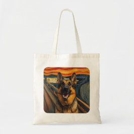 Bolsa Tote Expressionist Angst Painting German Shepherd