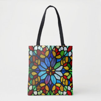 Bolsa Tote Exquisite Elegância de Vidro Estido Floral