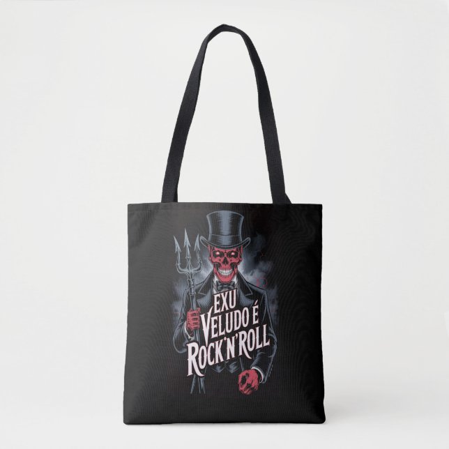Bolsa Tote Exu Veludo é Rock'N'Roll #1 (Frente)