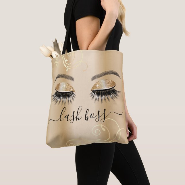 Bolsa Tote Eyelash Extensions Lash Boss Luxo Dourado (Close Up)