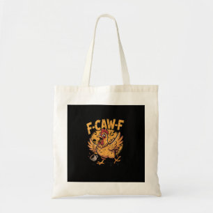Bolsa Tote F-Caw-F Café Galo Frango Pássaro Engraçado F-Caw-F