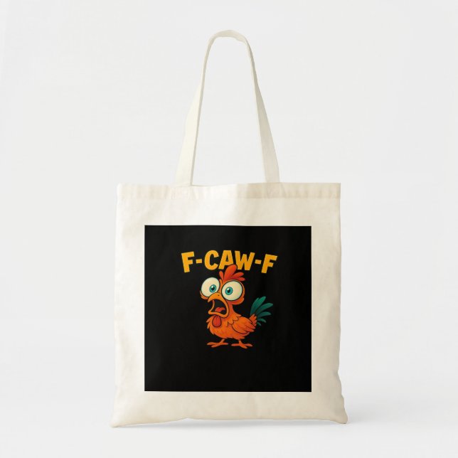 Bolsa Tote F-Caw-F Frango Essencial Divertido Moderno (Frente)