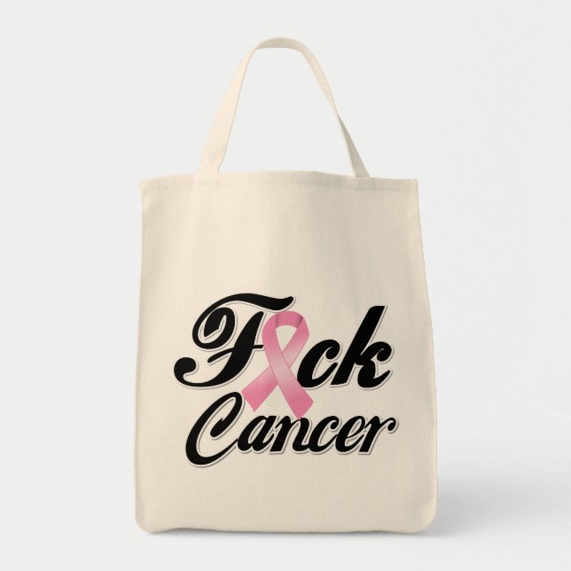 Bolsa Tote F*CK Camisas de Cancer de peito (Frente)