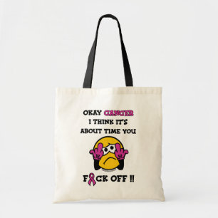 Bolsa Tote F#CK DESLIGADO...Cancer da mama