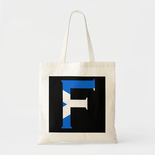 Bolsa Tote F Monograma sobreposto à Btcnt Flag escocês (Frente)