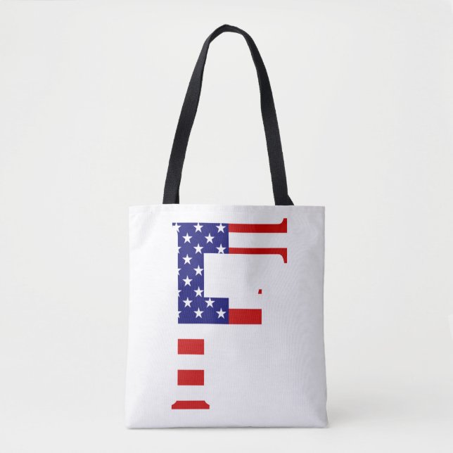 Bolsa Tote F Monograma sobreposto ao certificado de bandeira  (Frente)