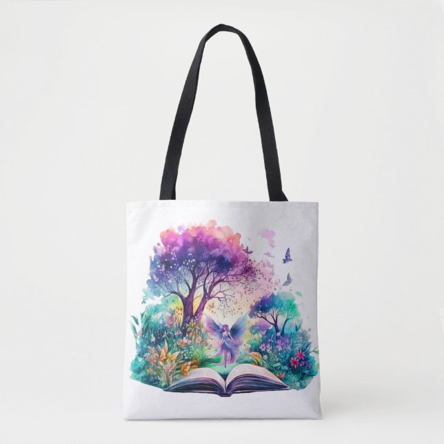Bolsa Tote Fã de Livros de Fantasia Fada (Frente)