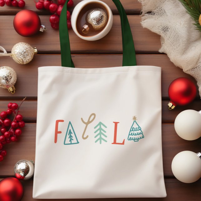 Bolsa Tote Fa La Funny Natal Férias (Fa La La Funny Christmas Tree Holiday Tote Bag)