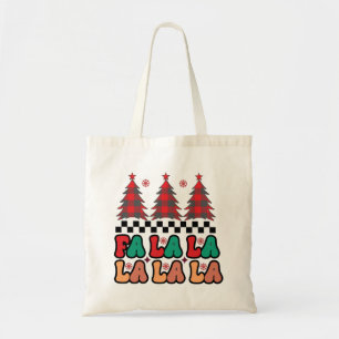 Bolsa Tote Fa la la Retro Groovy Feriados de Natal