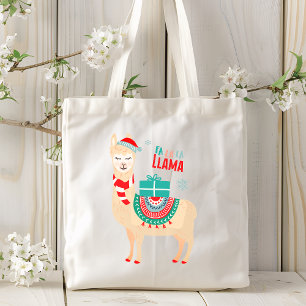 Bolsa Tote Fa La Llama Natal Festivo