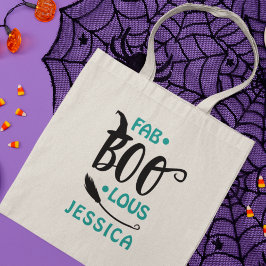 Bolsa Tote Fab-Boo-Lous Halloween Nome Personalizado da Bruxa