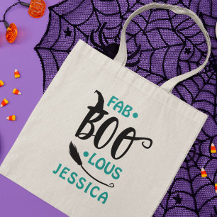 Bolsa Tote Fab-Boo-Lous Halloween Nome Personalizado da Bruxa