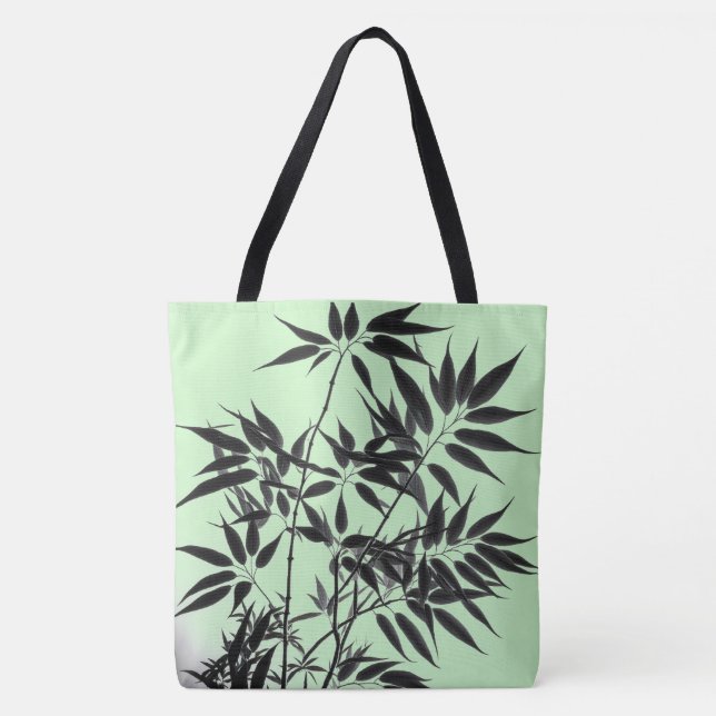 Bolsa Tote Fábrica de Bambu Verde Preto e Mint (Frente)
