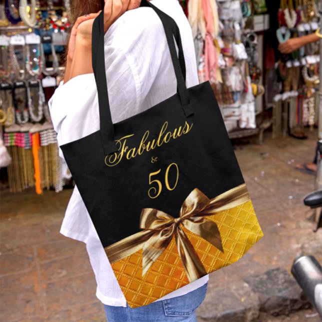 Bolsa Tote Fabuloso e 50 Arcos Dourados negros brilham Couro (Criador carregado)