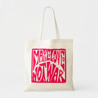 Bolsa Tote Faça amor, não guerra - Hippie Design para a paz