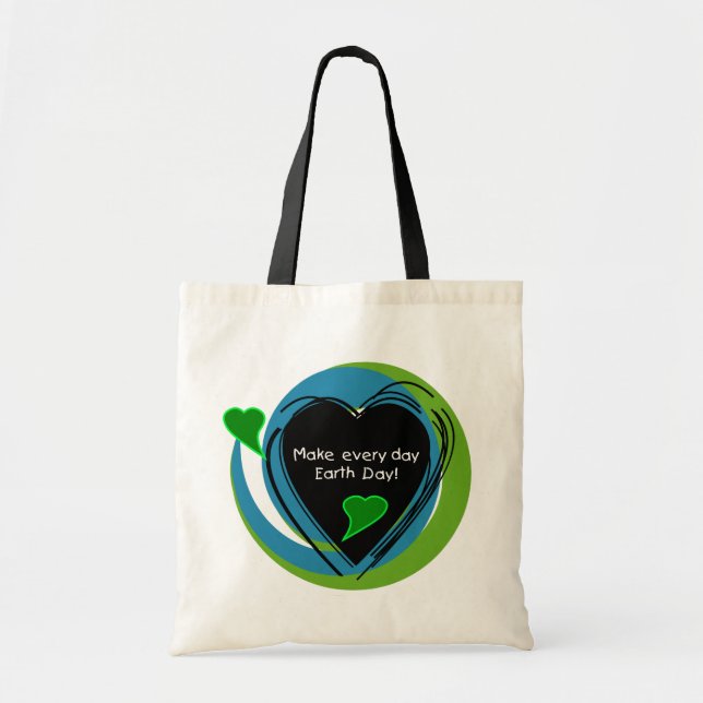 Bolsa Tote Faça cada Dia da Terra do dia (Frente)