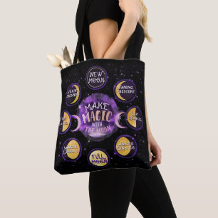 Bolsa Tote Faça Magia Com Os Ciclos Lunares Fases Da Lua