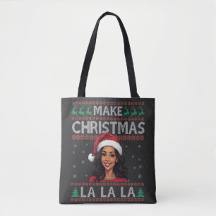 Bolsa Tote Faça Natal La La La La Ugly Xmas Sweater Kamala